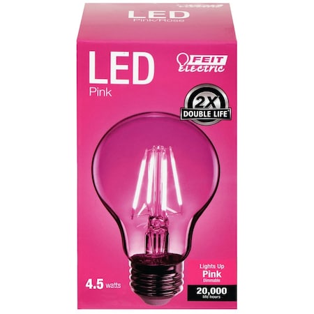Feit Electric Feit A19 E26 (Medium) Filament LED Bulb Pink 30 Watt Equivalence 1 pk A19/TPK/LED